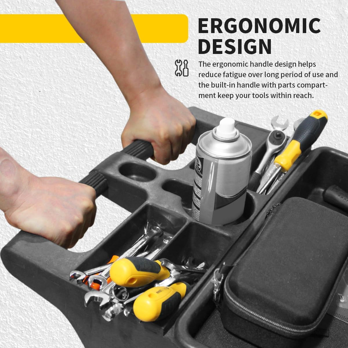 80855 500-Lb Utility Service PP Cart with Two Trays and Wheels 30 Inch X 16 Inch Overall Dimensions