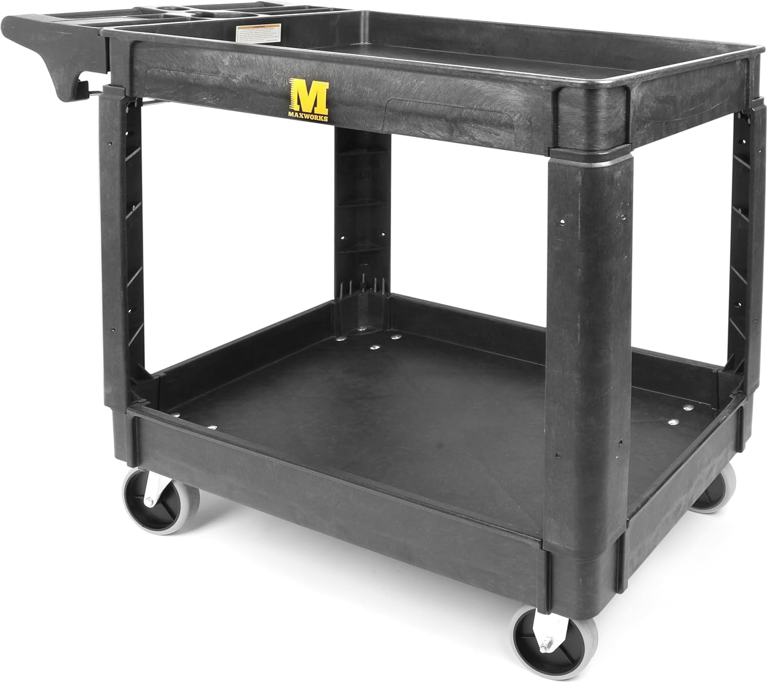 80855 500-Lb Utility Service PP Cart with Two Trays and Wheels 30 Inch X 16 Inch Overall Dimensions