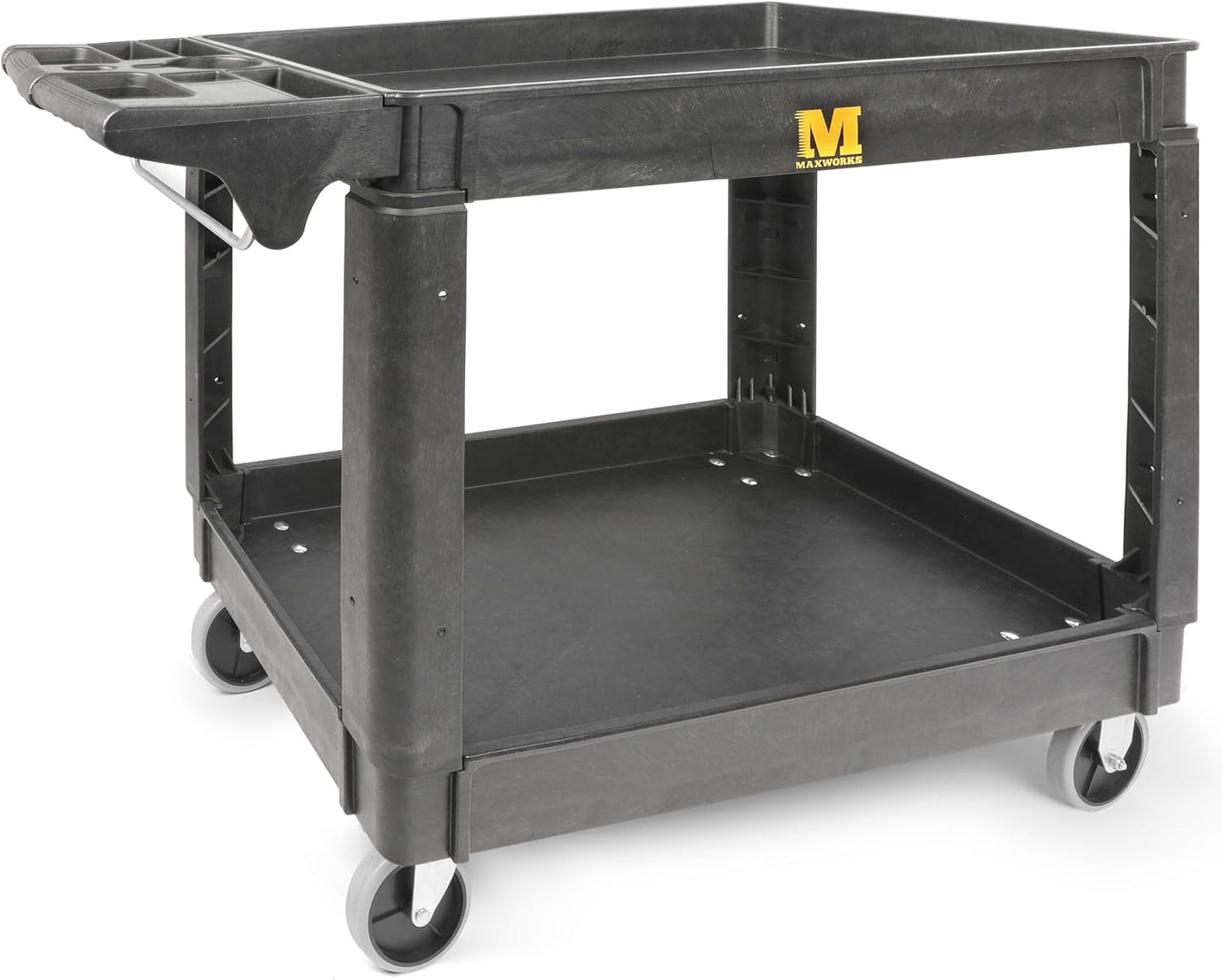 80855 500-Lb Utility Service PP Cart with Two Trays and Wheels 30 Inch X 16 Inch Overall Dimensions