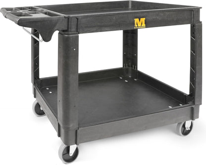 80855 500-Lb Utility Service PP Cart with Two Trays and Wheels 30 Inch X 16 Inch Overall Dimensions